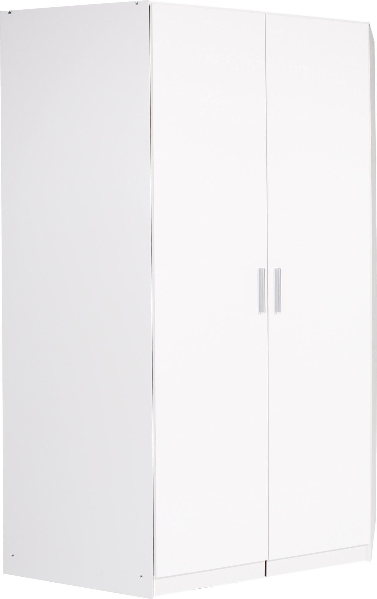 Dulap pe colț Celle - alb/alb lucios intens, Modern, material pe bază de lemn (117/197/117cm)
