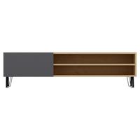 Lowboard Bliss ca. 160x47 cm Eichenfarben - Eichefarben/Schwarz, Design, Holzwerkstoff/Metall (160/47/37,4cm) - Livetastic