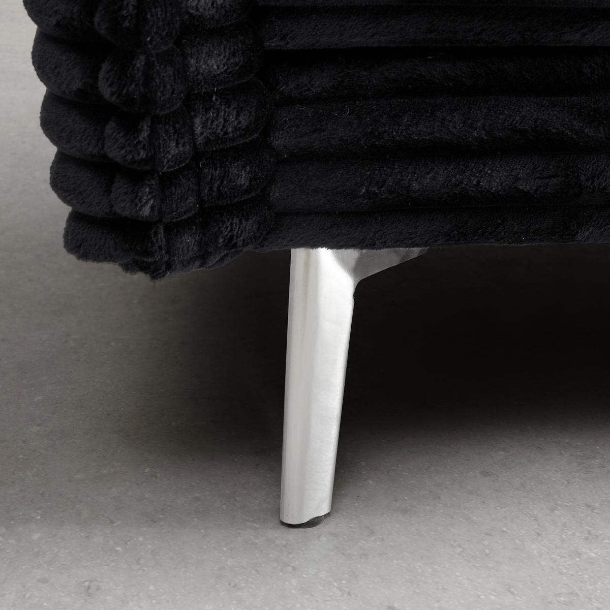 Bigsofa Kiss Schwarz - Chromfarben/Schwarz, MODERN, Holz/Metall (241/90/117cm) - Mömax