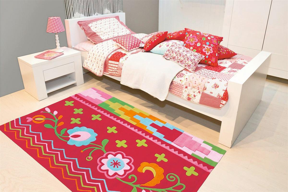 Flachwebeteppich Sam 4144 Multi/rosa 140x200 - Multicolor/Rosa, Basics, Textil (140/200cm) - Kayoom