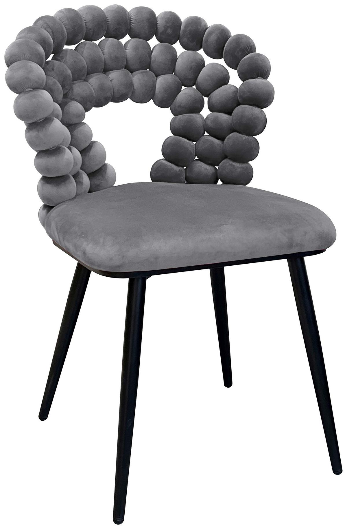 Stuhl Lia Grau - Schwarz/Grau, LIFESTYLE, Holz/Textil (55/85/62cm) - Mömax