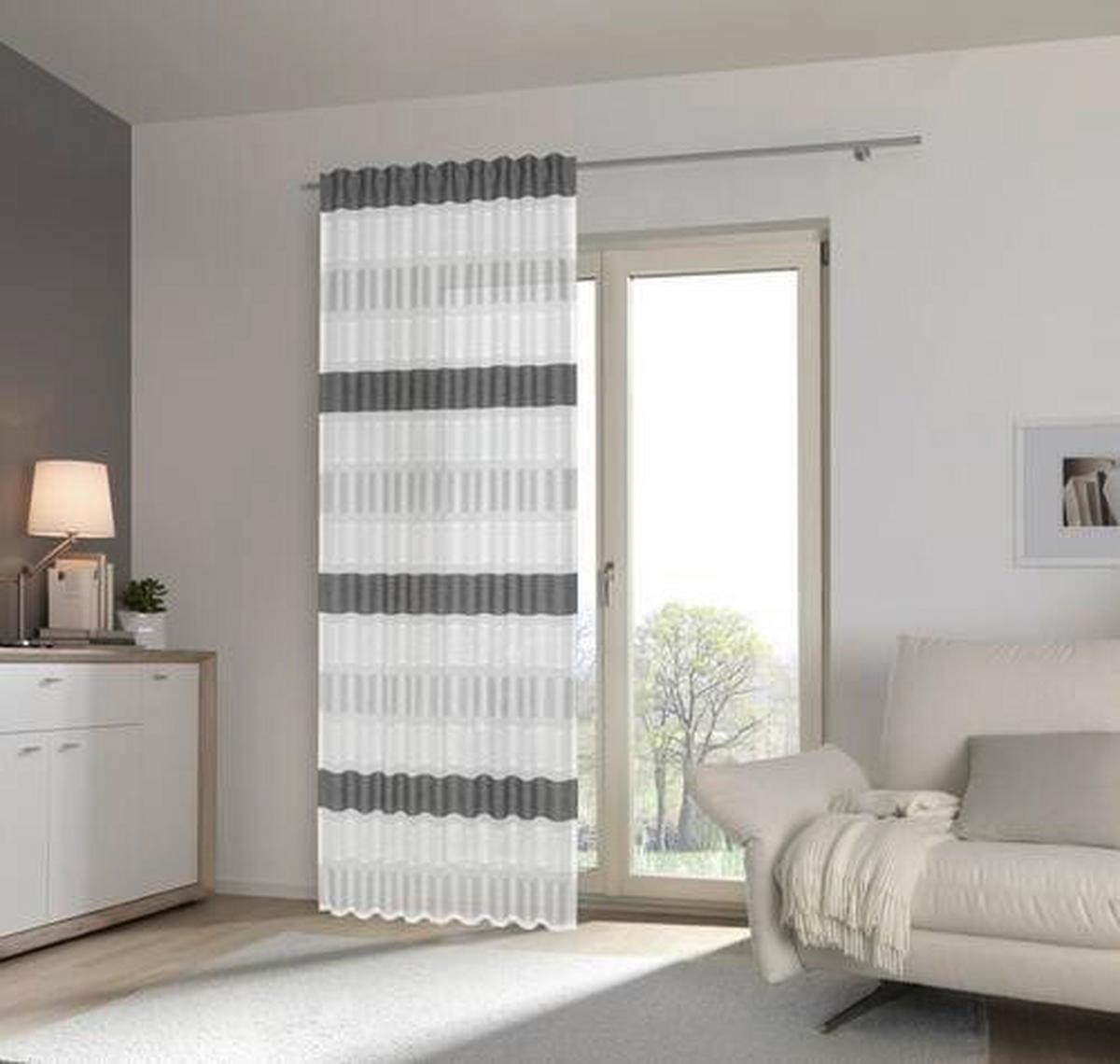 ZASŁONA GOTOWA DUNORO - czarny, Design, tkanina (140/245cm) - Esposa