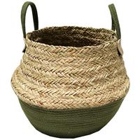 Kosár Oliver - olívazöld/natúr, Lifestyle, természetes anyagok (38/34cm) - Zandiara