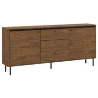 Komoda Revillo - boje oraha/crna, Basics, drvni materijal/metal (177/81/40cm) - Modern Living