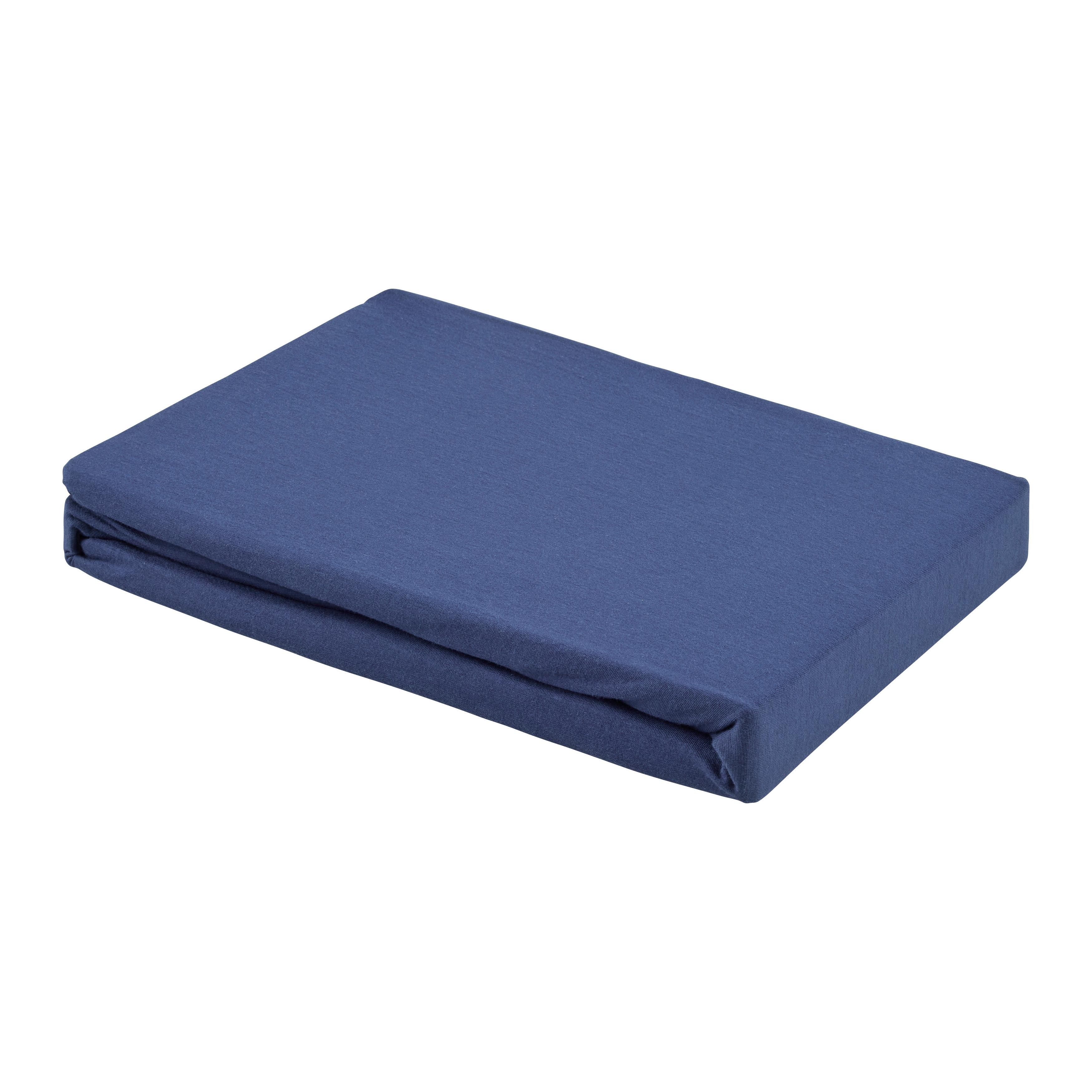 Plahta S Gumicom Elasthan 90-10/200cm - tamno plava, tekstil (90-100/200cm) - Premium Living