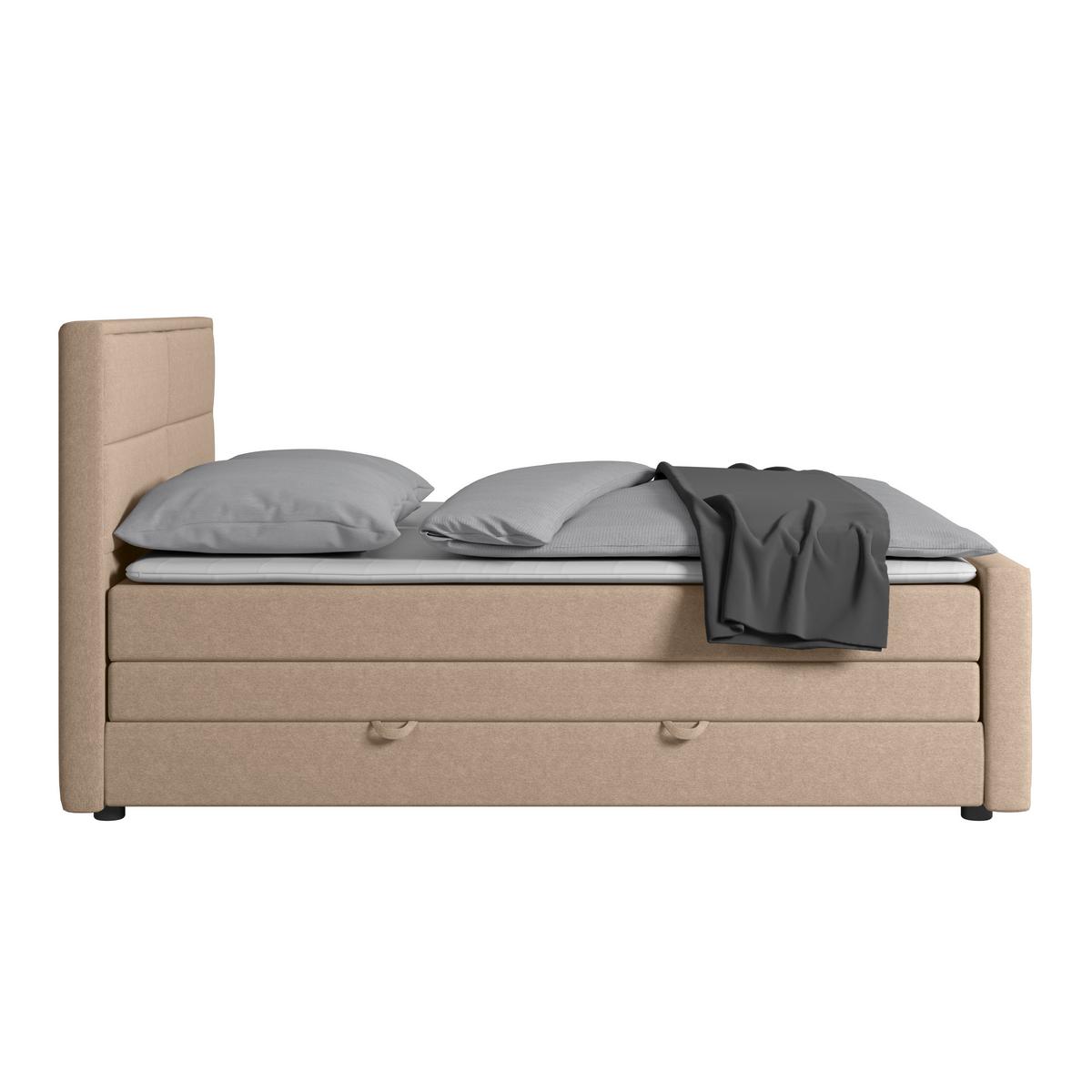 Boxspringbett Palermo ca. 180x200 cm Naturfarben - Schwarz/Naturfarben, MODERN, Karton/Holz (180/200cm) - MID.YOU