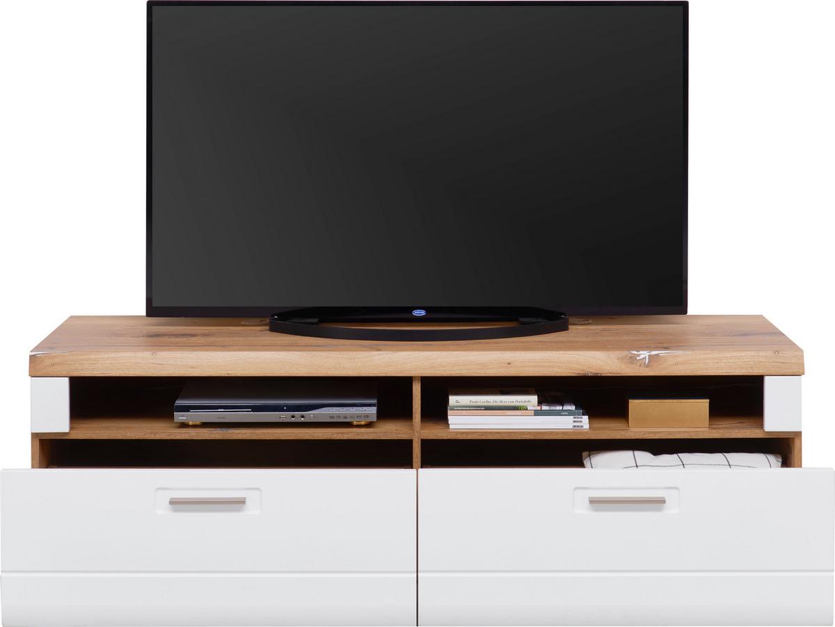Tv-element Auris, Bela, Barva Hrasta - barve hrasta/bela, Moderno, umetna masa/leseni material (163/50/50cm) - Mömax