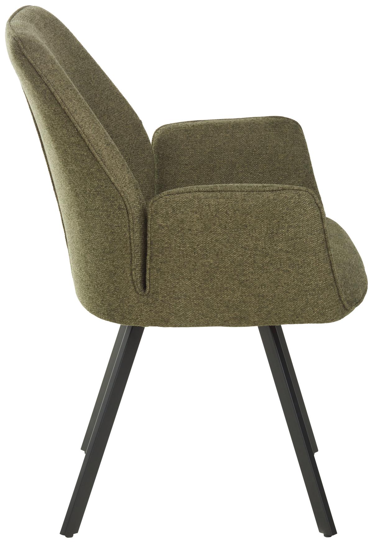 KRZESŁO Z PODŁOKIETNIKAMI DALIA - zielony/czarny, Lifestyle, metal/tkanina (59/88/62.5cm) - MID.YOU