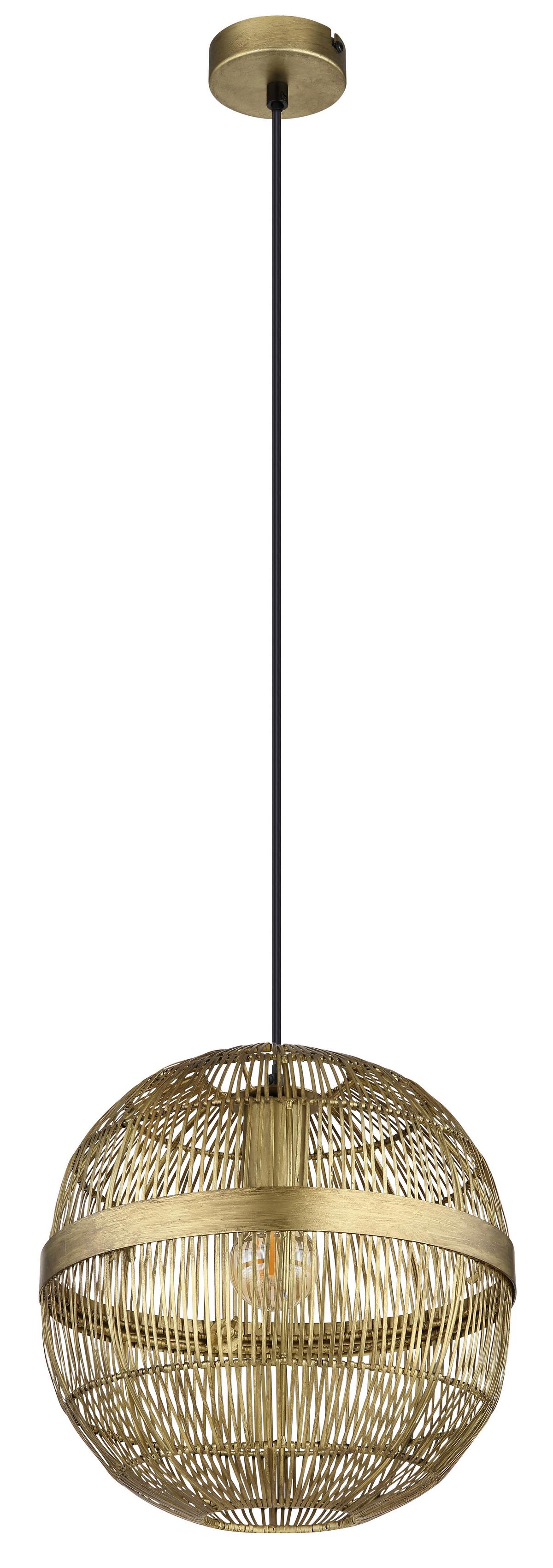 Hängeleuchte Hermi II max. 40 Watt - Messingfarben, KONVENTIONELL, Metall (30/120cm) - Globo