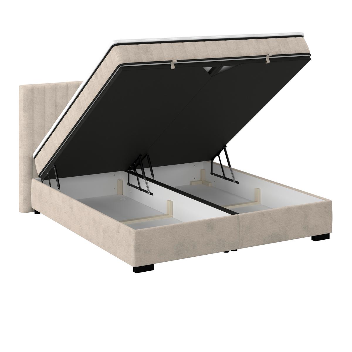 Box Krevet Maya C - boje pijeska/crna, Moderno, drvni materijal/drvo (200/220cm) - Based