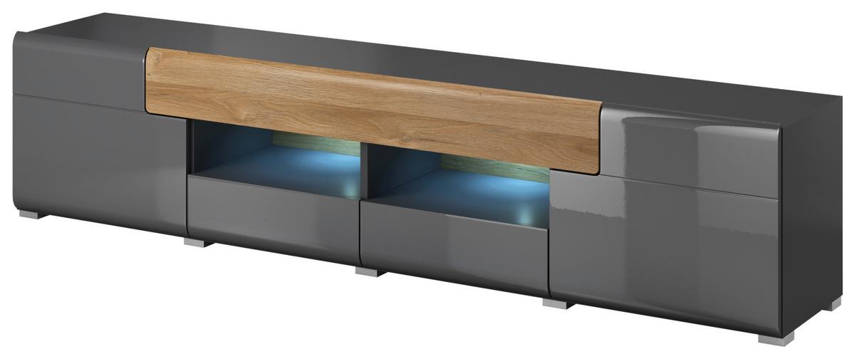 Tv-elem Toledo - antracit, Modern, faalapú anyag (208/47/39cm)