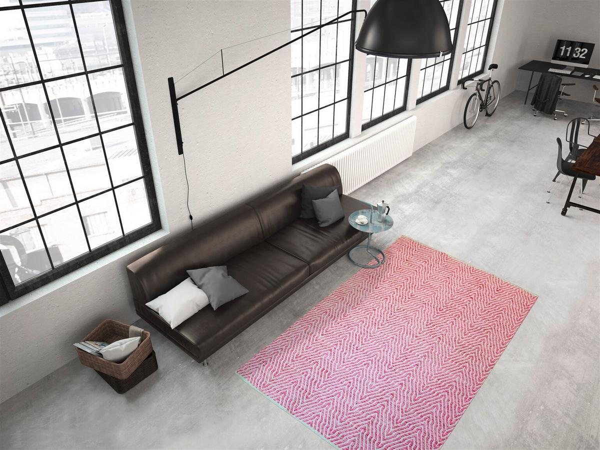 FLACHWEBETEPPICH APERITIF 410 PINK - Pink, Konventionell, Textil (80/150cm) - Kayoom