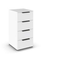 Komoda Paola, Bela - bela/barve aluminija, Trend, kovina/leseni material (50/81/42cm) - Novel