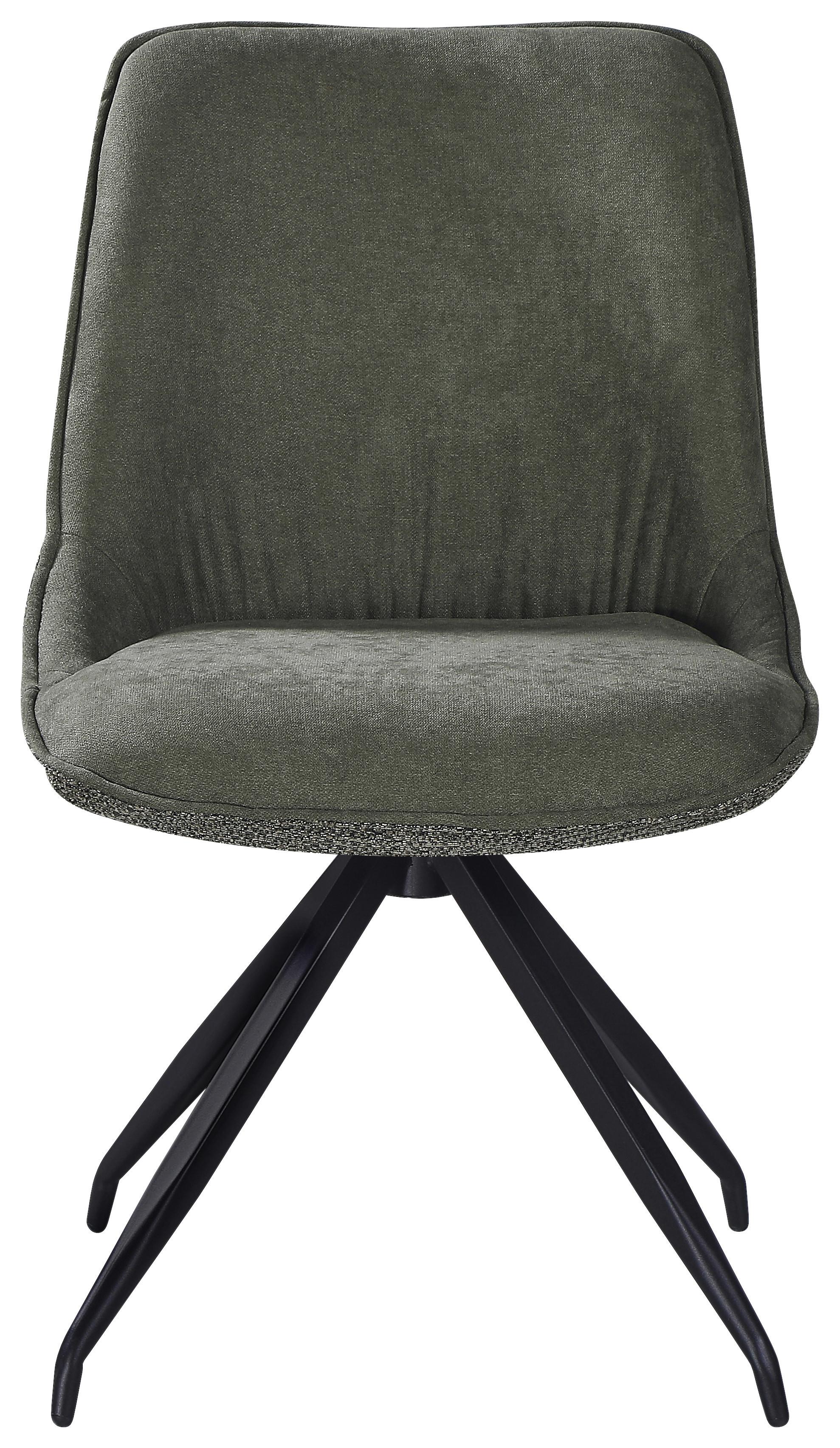Stuhl Nova Grün - Schwarz/Grün, MODERN, Textil/Metall (51/85/61cm) - Premium Living