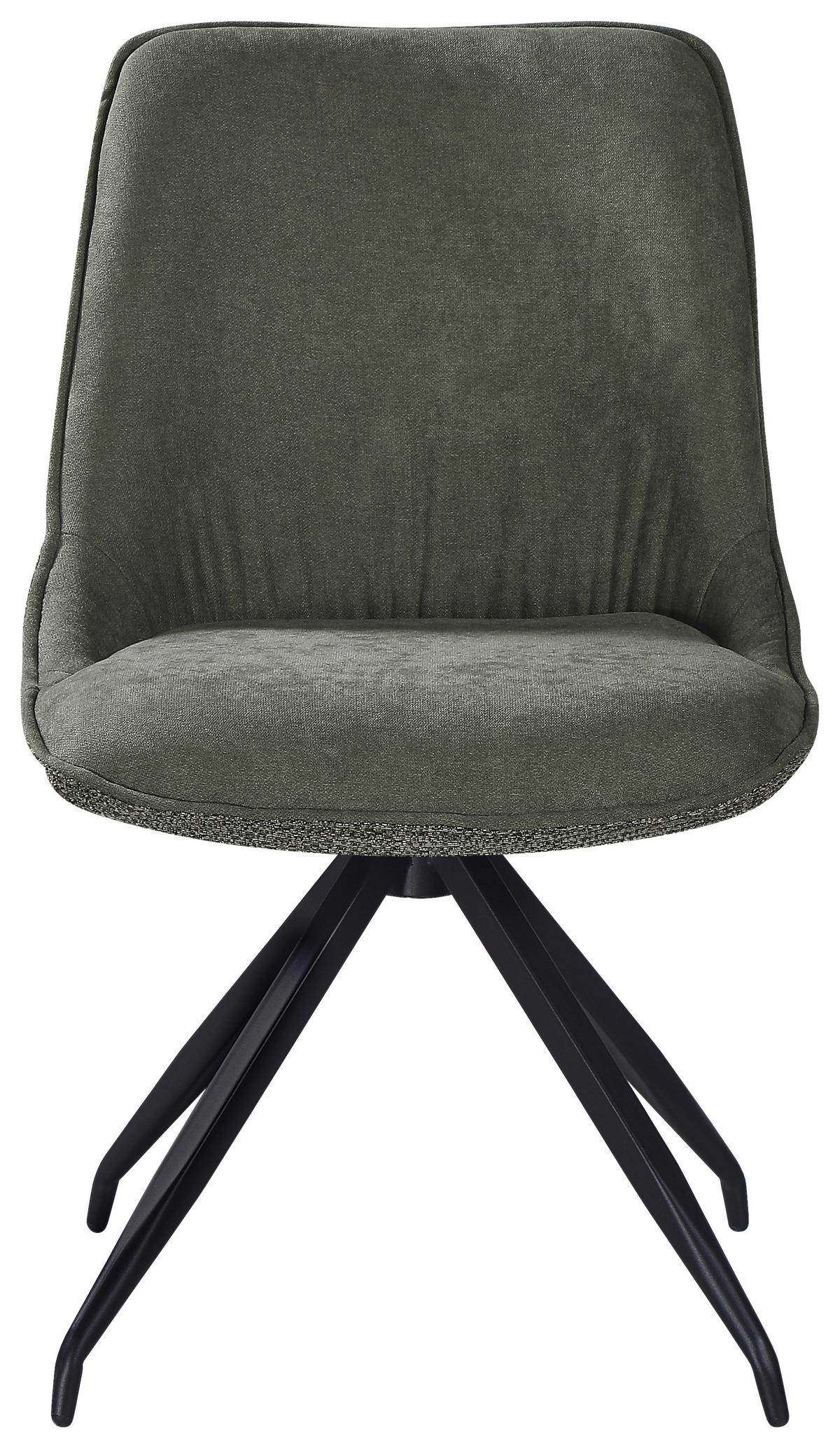 Stuhl Nova Grün - Schwarz/Grün, MODERN, Textil/Metall (51/85/61cm) - Premium Living