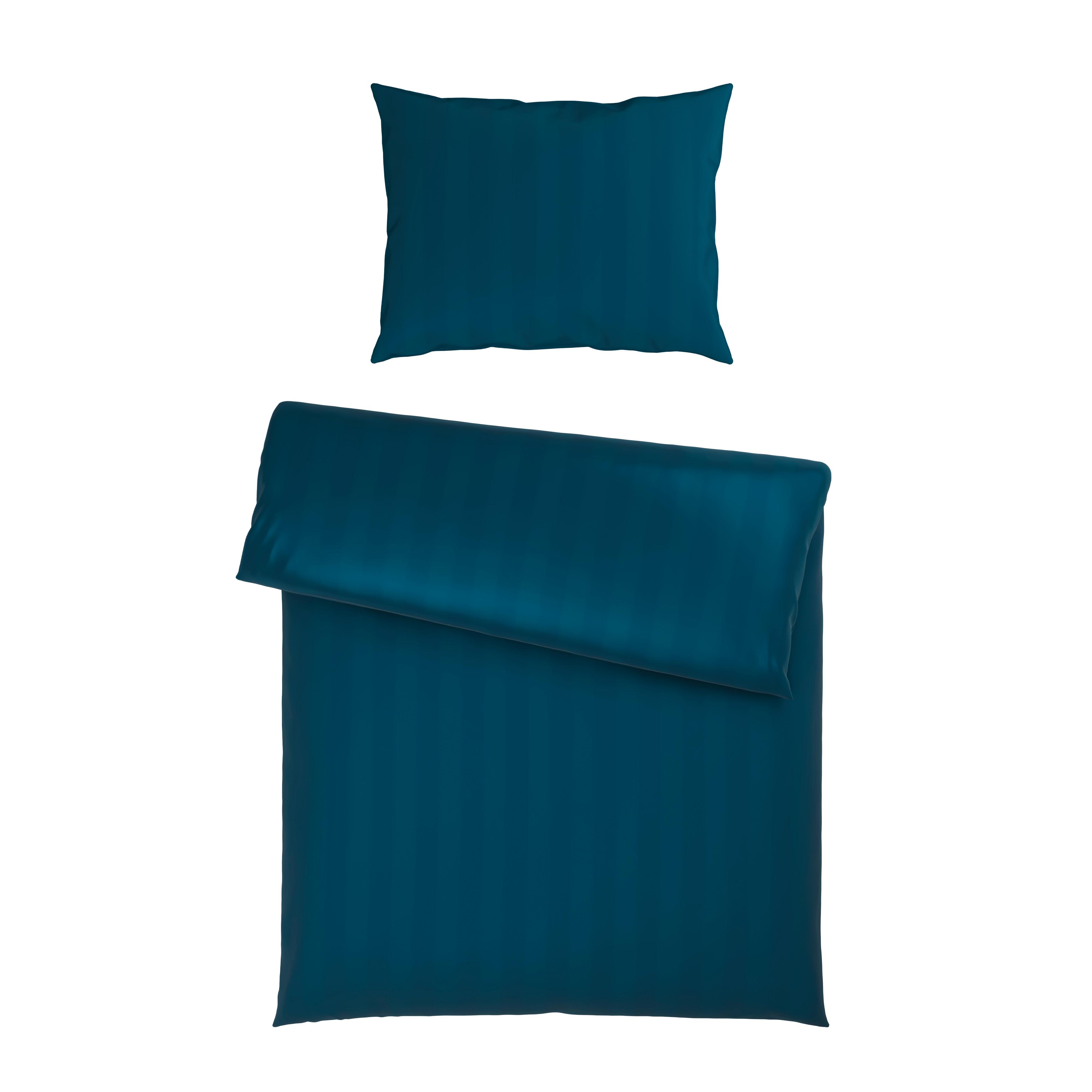 Bettwäscheset XENIA STREIF - Blau, Modern, Textil (160/210cm) - Premium Living