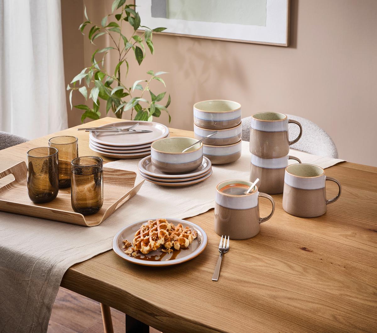 SERWIS OBIADOWO-ŚNIADANIOWY PROVENCE - niebieski/szary, Trend, ceramika - Landscape