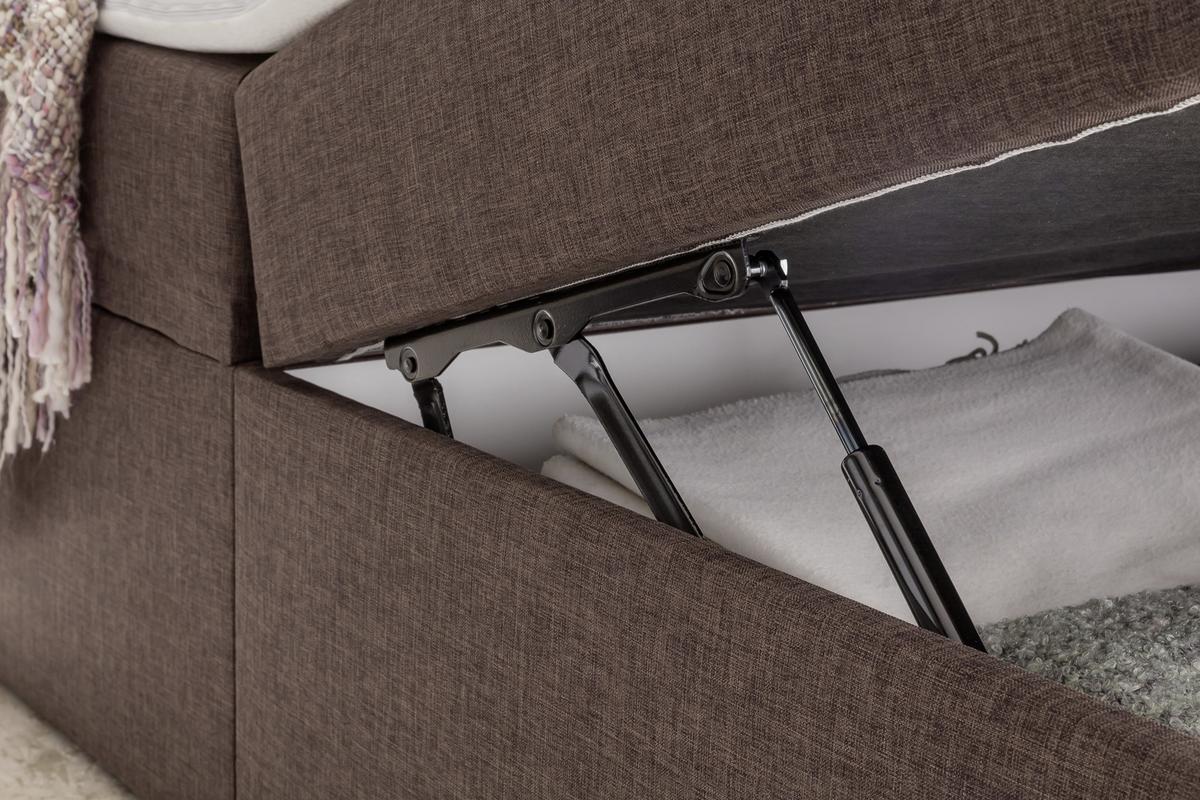 Boxspringbett Mercura in Braun ca. 180x200 cm inkl. Topper - Braun, MODERN, Holzwerkstoff/Textil (180/200cm) - MID.YOU