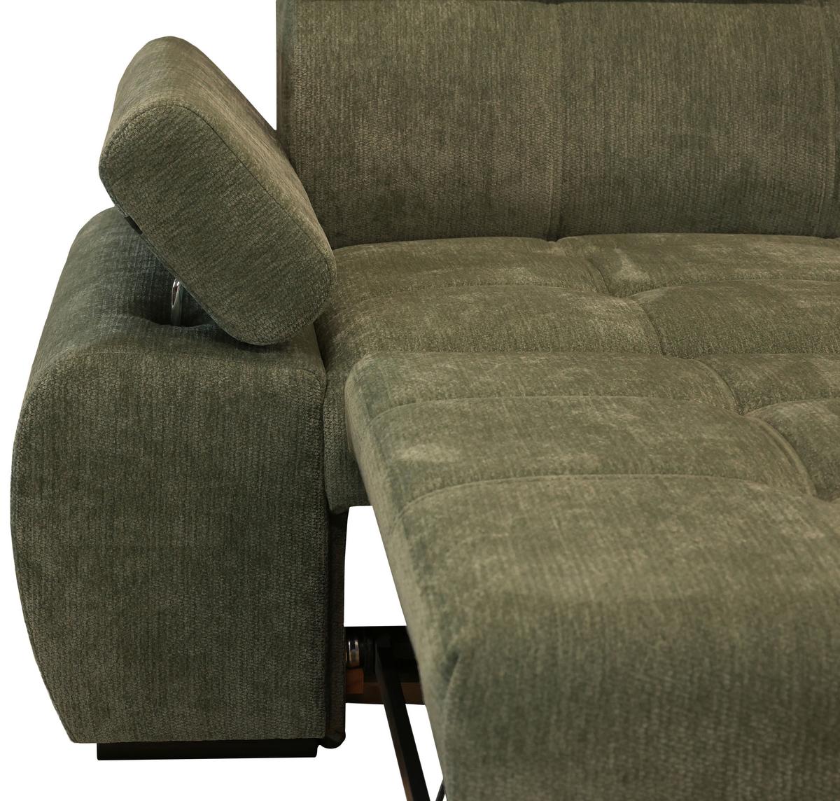 Kutna Garnitura Vegas - šumska zelena/crna, Design, drvo/tekstil (294/173cm) - Modern Living