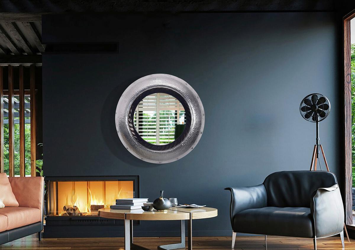 WANDSPIEGEL WL7.117 - Silberfarben, Design, Glas/Metall (74/74/9cm) - MID.YOU