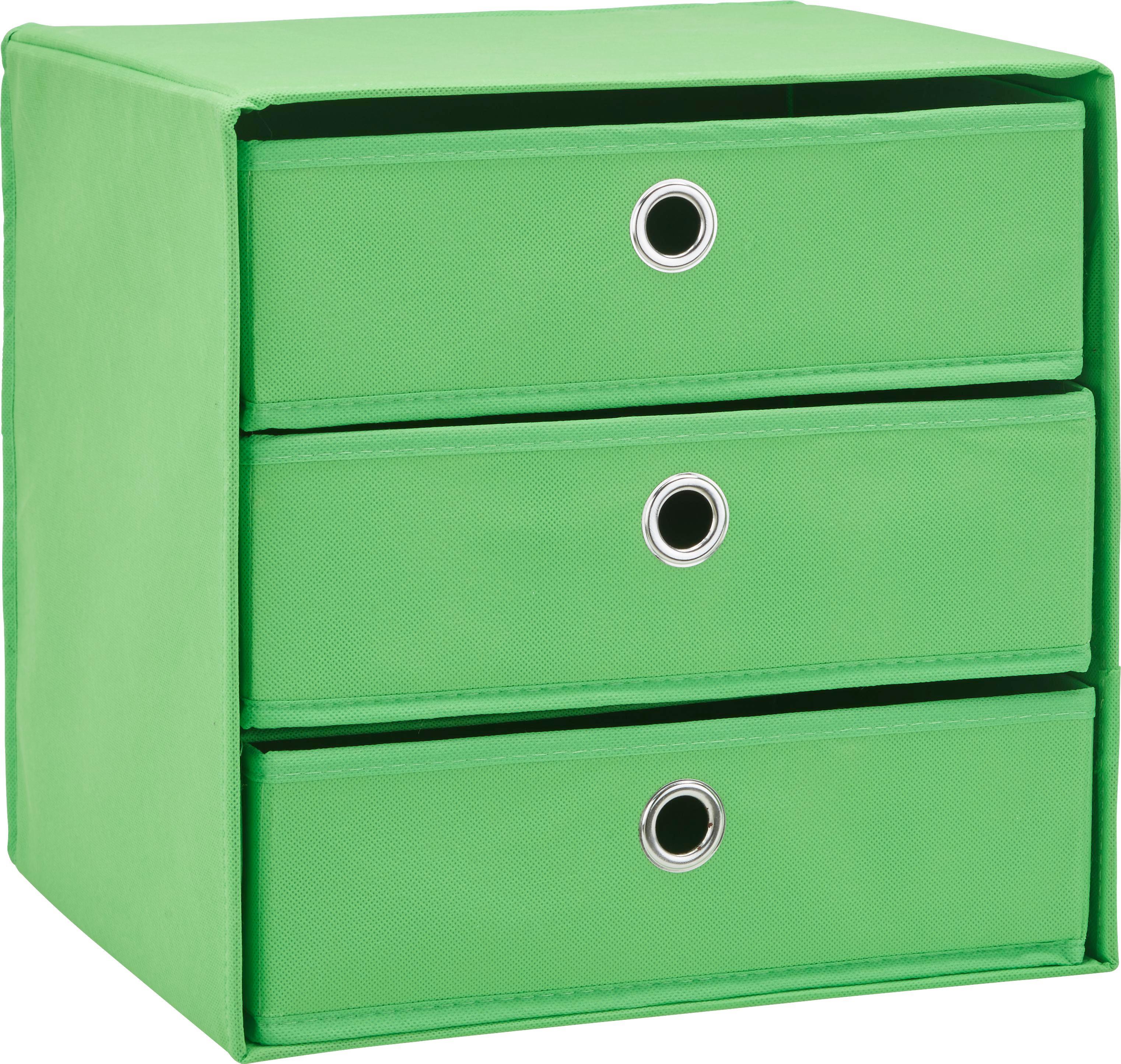 Schubladenbox Mona ca. 32x31,5cm - Grün, MODERN, Karton/Textil (32/31,5/32cm) - Mömax modern living