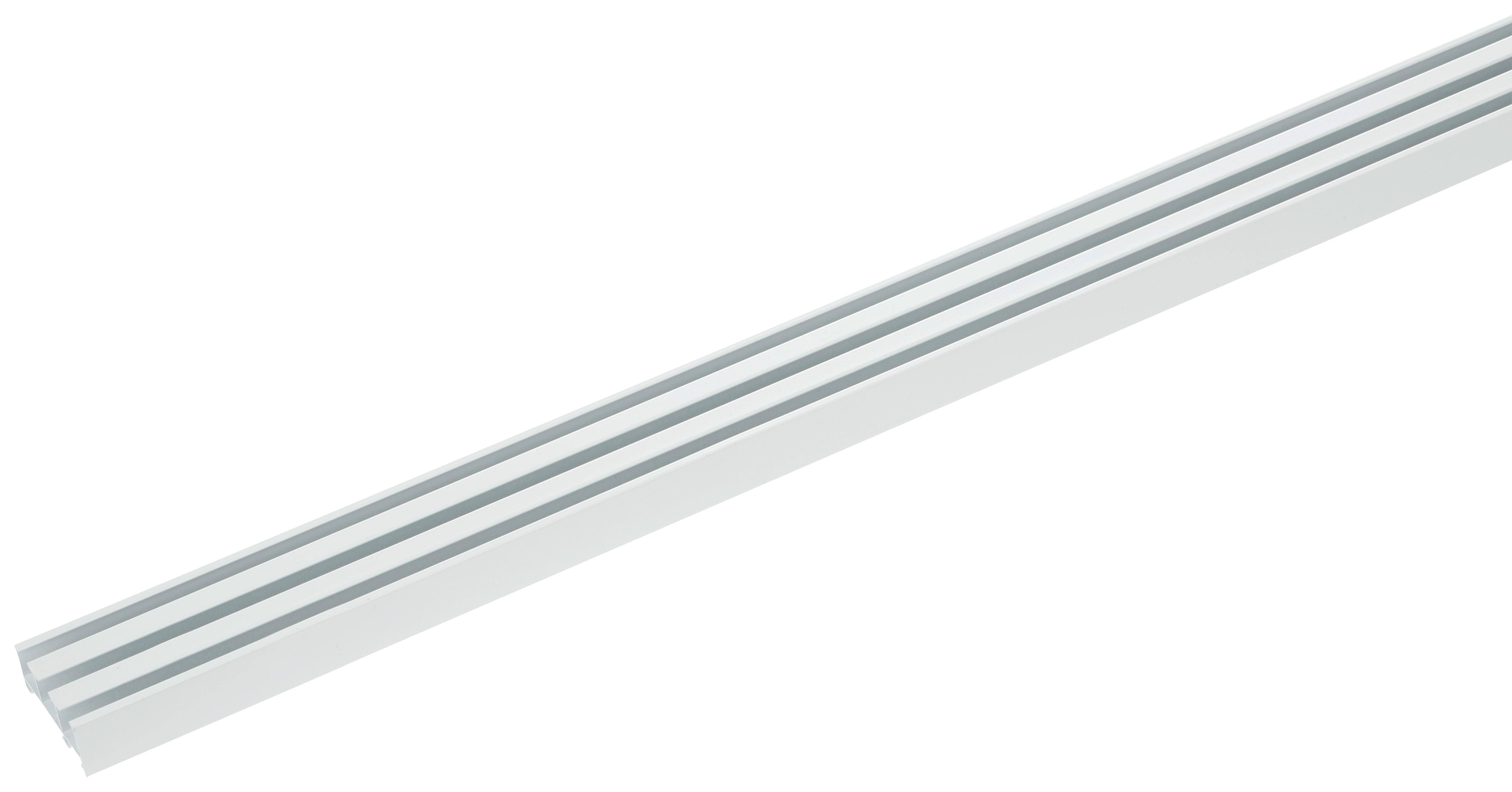 Vorhangschiene Style in Weiß ca. 210cm - Weiß, Metall (210cm) - Premium Living