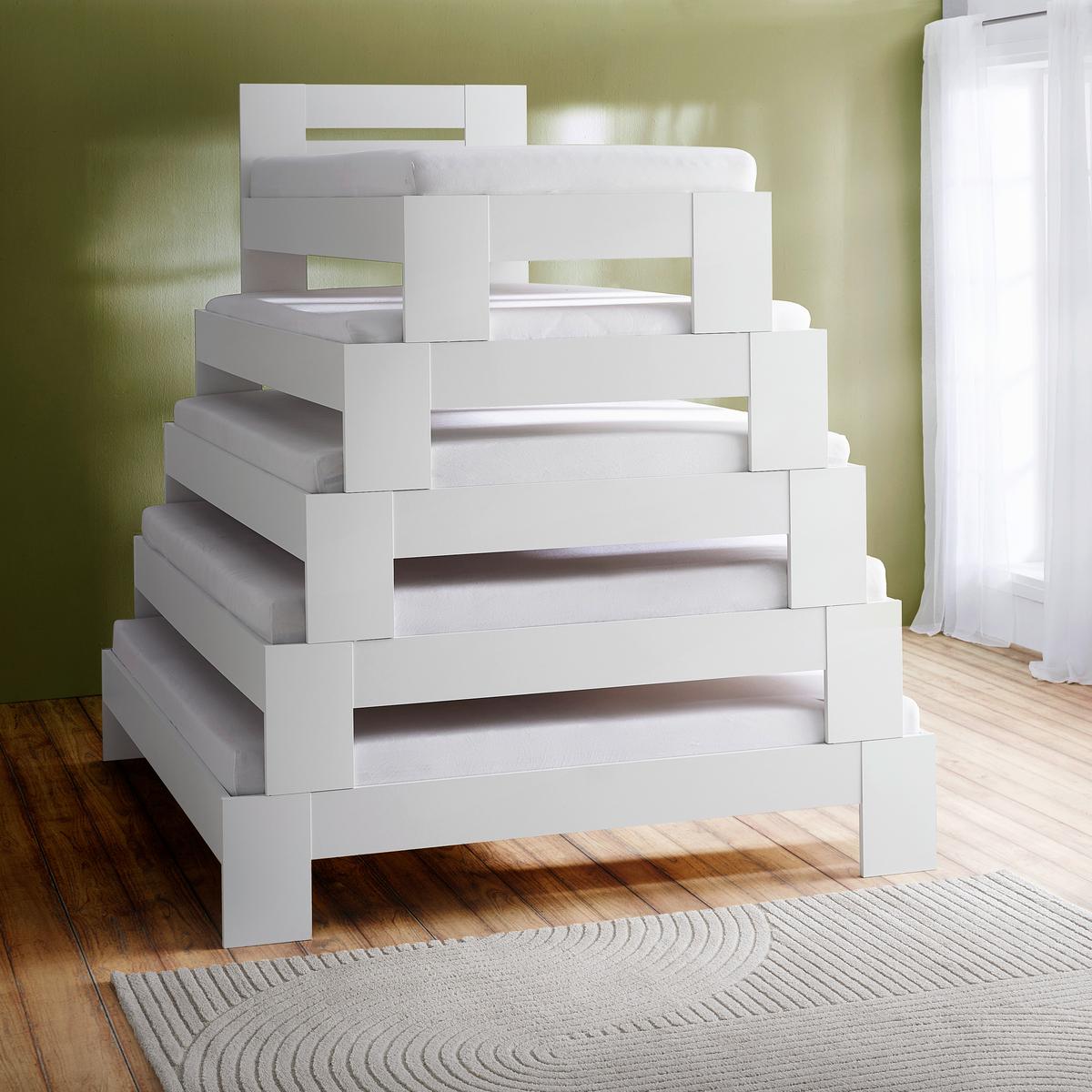 Bett Madrid Weiß ca. 180x200cm - Weiß, MODERN, Holz (180/200cm) - Mömax