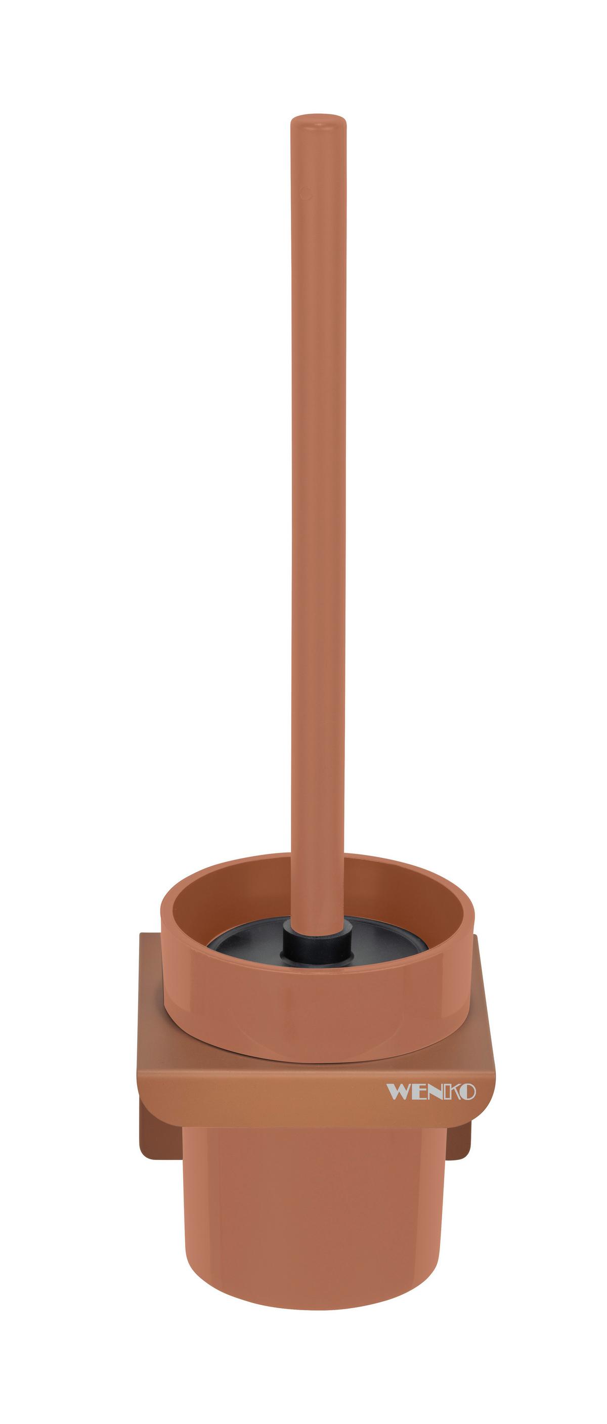Wc Garnitura S Ščetko Turbo-Loc Lizan - rjava, Moderno, kovina/umetna masa (10,5/30,5/10,5cm) - Mömax