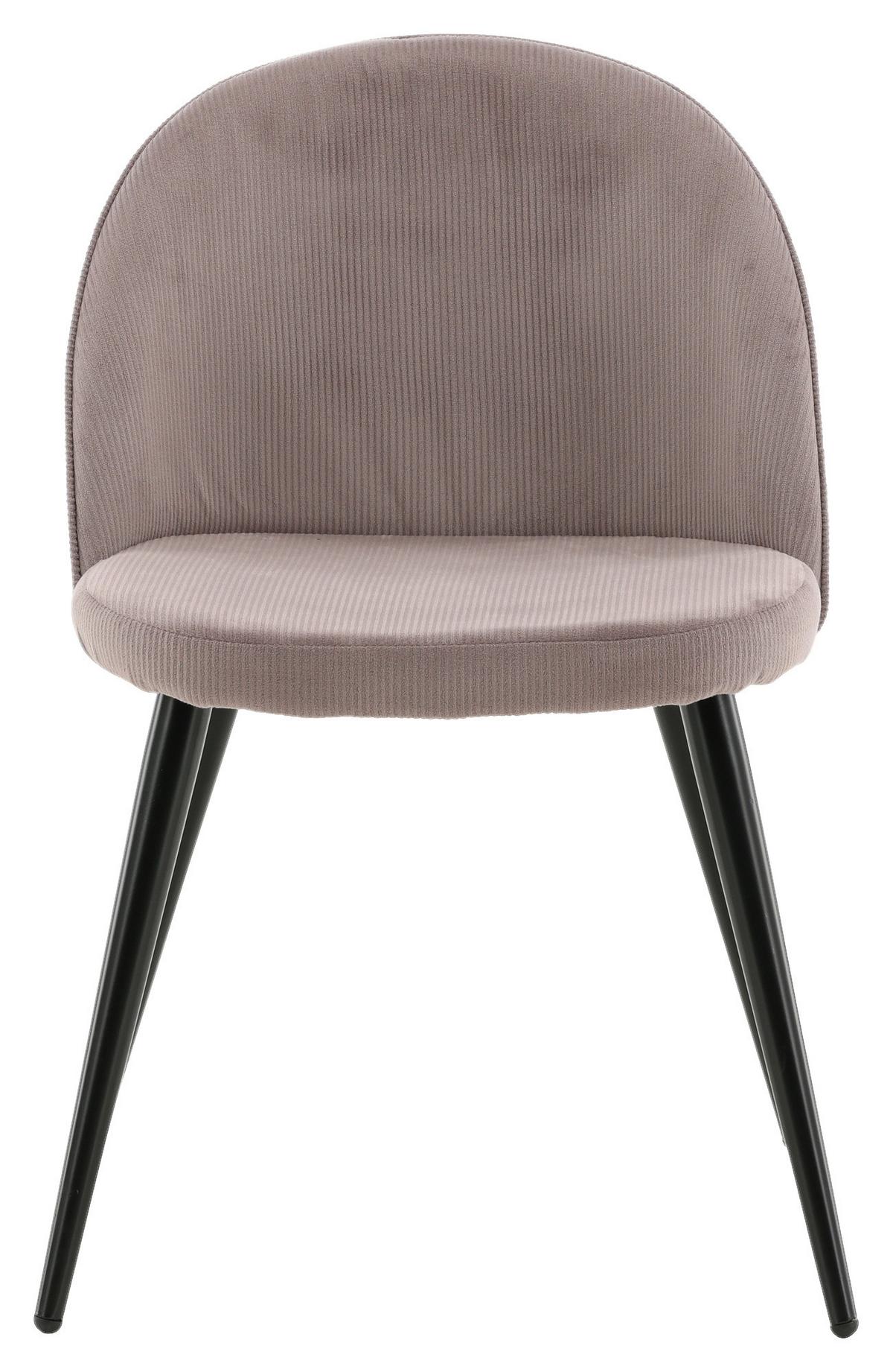 STUHL-SET VELVET - Pink/Schwarz, Design, Textil/Metall (57/76,5/50cm) - Livetastic