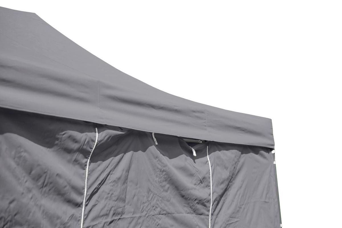 Pavillon 450x300 cm mit Seitenteilen - Grau, KONVENTIONELL, Textil (450/330/300cm) - Siena Garden