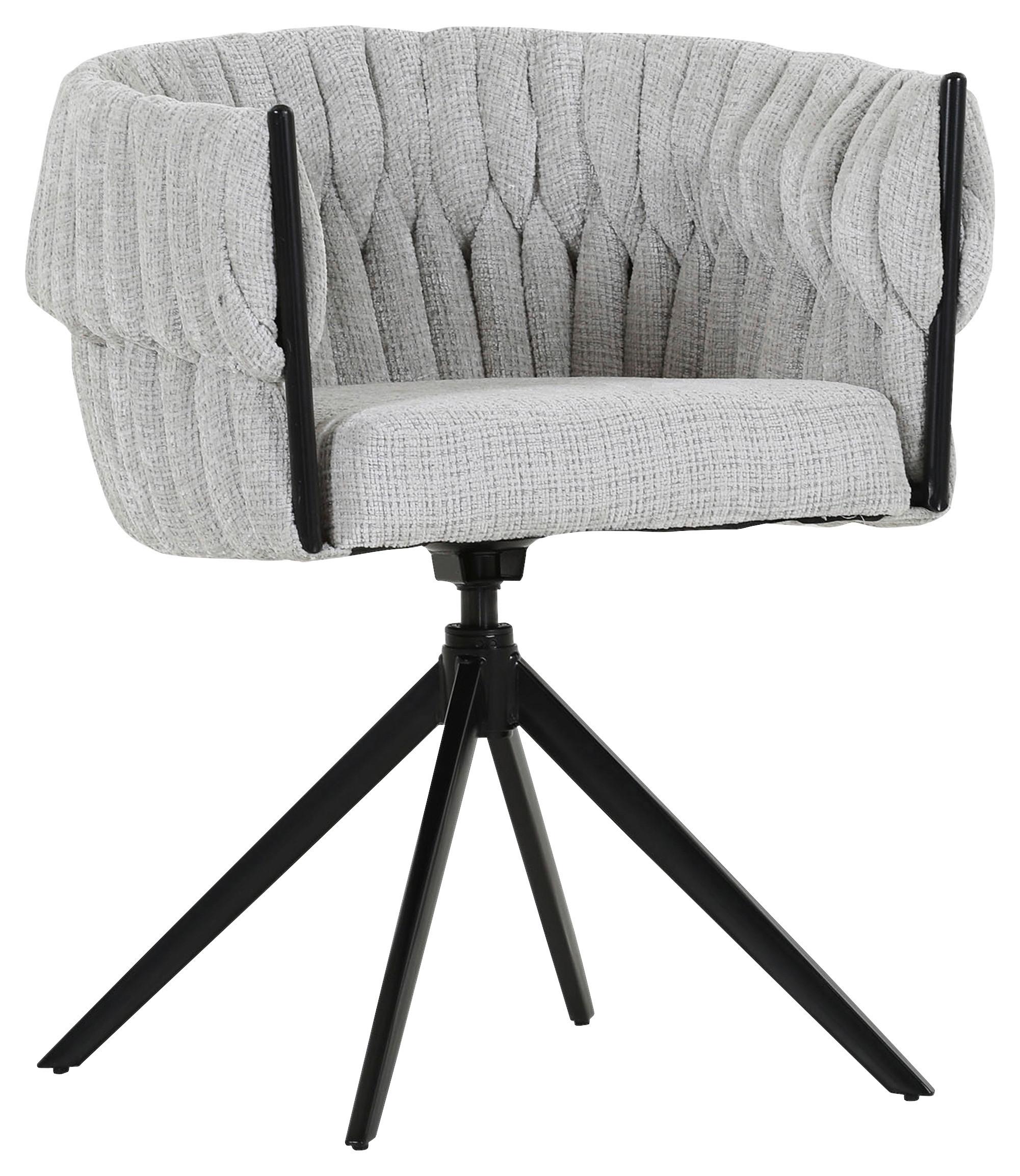 KRZESŁO Z PODŁOKIETNIKAMI TWISTY - czarny/szary, Design, metal/tkanina (65/76/60cm) - Carryhome