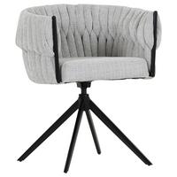 KRZESŁO Z PODŁOKIETNIKAMI TWISTY - czarny/szary, Design, metal/tkanina (65/76/60cm) - Carryhome