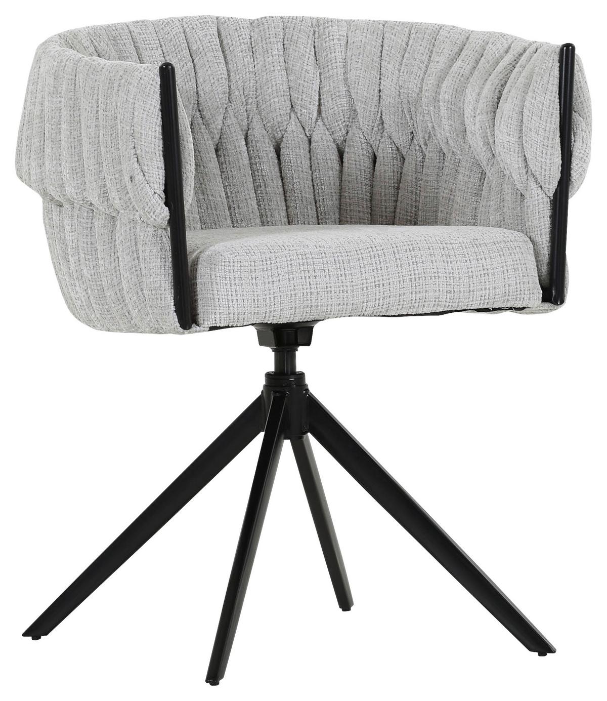 KRZESŁO Z PODŁOKIETNIKAMI TWISTY - czarny/szary, Design, metal/tkanina (65/76/60cm) - Carryhome