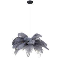 Függőlámpa Fedi - fekete/szürke, Modern, textil/fém (55/55/120cm) - Mömax