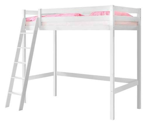Hochbett Matthias ca. 90x200 cm Kiefer Weiß - Weiß, Basics, Holz (90/200cm) - MID.YOU