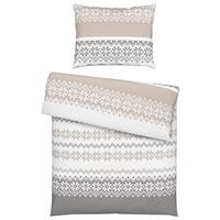 Bettwäsche Snow Rose Grau/Weiß/Beige ca. 140x200cm - Beige/Weiß, Textil (140/200cm) - Mömax