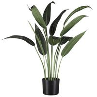 Kunstpflanze Grün/Schwarz - Schwarz/Grün, Basics, Kunststoff (90cm)