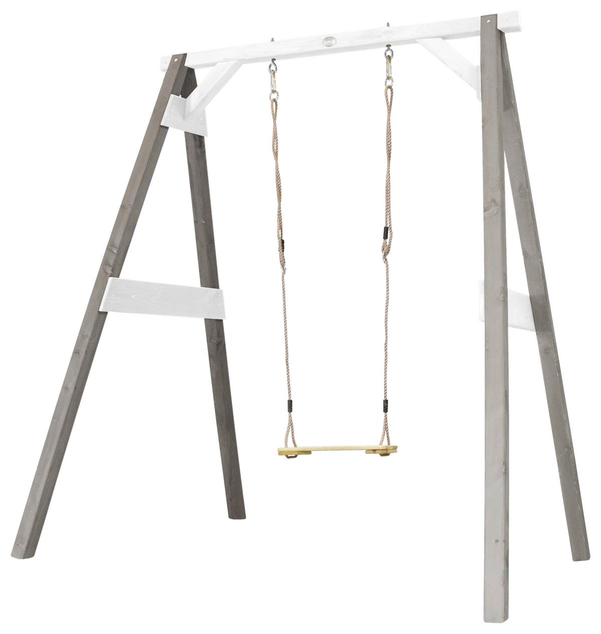 Schaukel Grau/Weiß - Weiß/Grau, KONVENTIONELL, Holz (181/207/160cm) - Ambia Garden