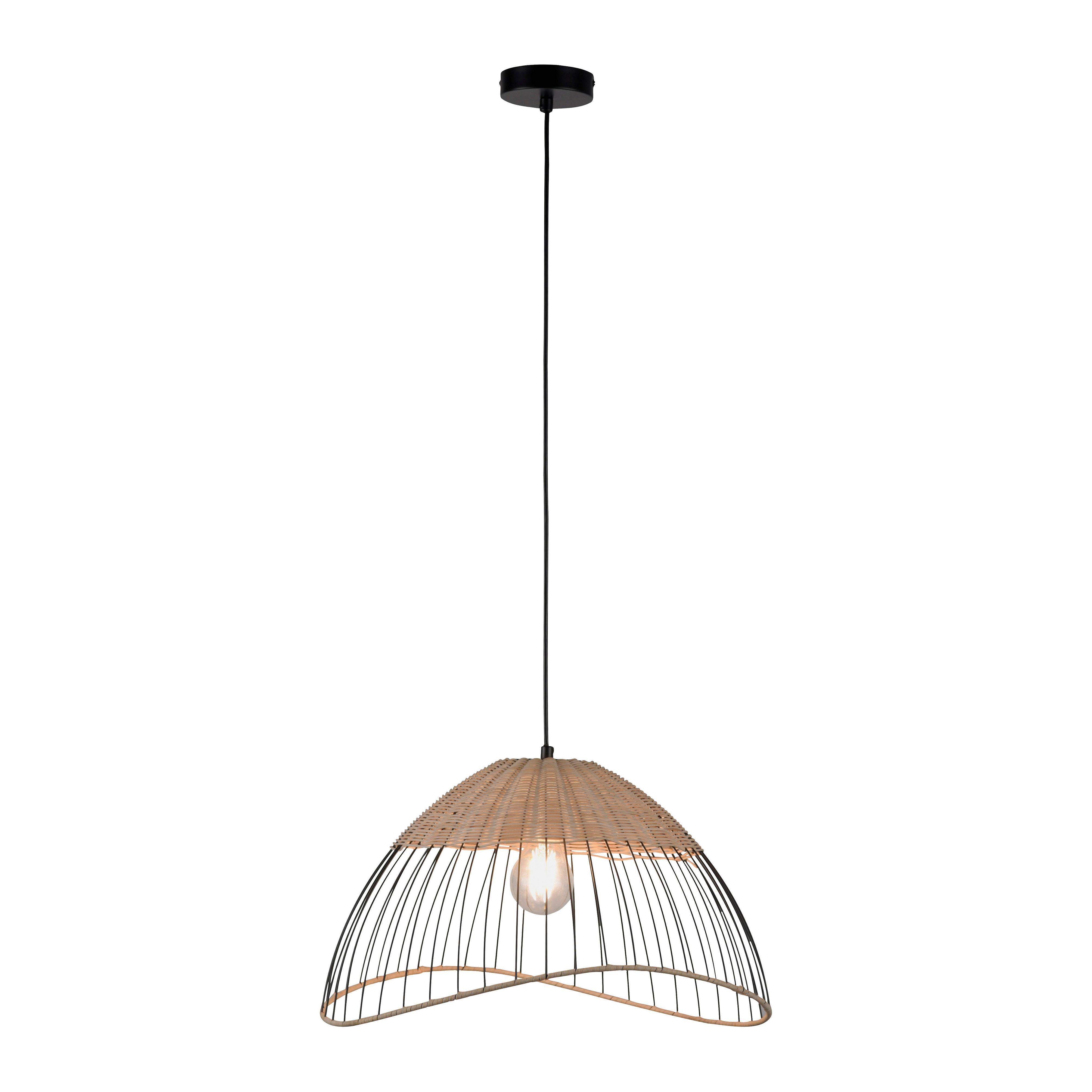 LAMPA WISZĄCA 30207-79AO KORE - kolor drewna eukaliptusowego/czarny, Natur, tworzywo sztuczne/metal (48/48/120cm) - Just Light