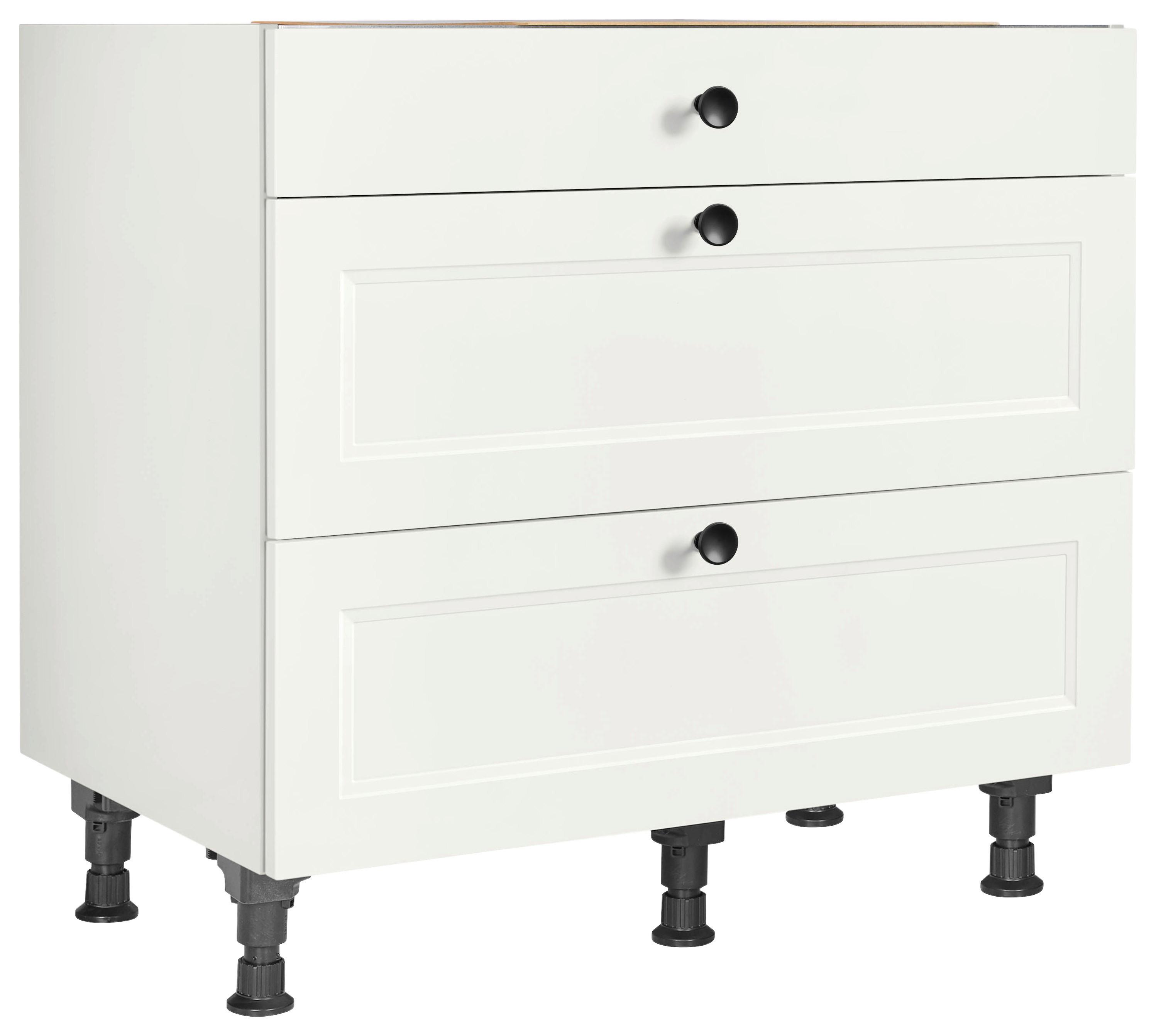 Kochfeldumbauschrank Cascada Weiß - Schwarz/Weiß, MODERN, Holzwerkstoff/Metall (90/87/56cm) - Nobilia