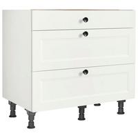 Kochfeldumbauschrank Cascada Weiß - Schwarz/Weiß, MODERN, Holzwerkstoff/Metall (90/87/56cm) - Nobilia