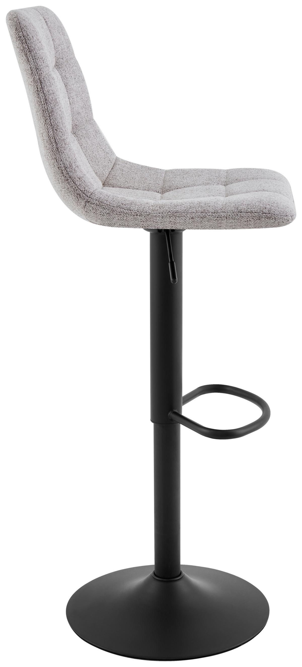 STOŁEK BAROWY JEFF -EXKLUSIV- - czarny/taupe, Design, metal/tkanina (43/90-112/47cm) - Stylife