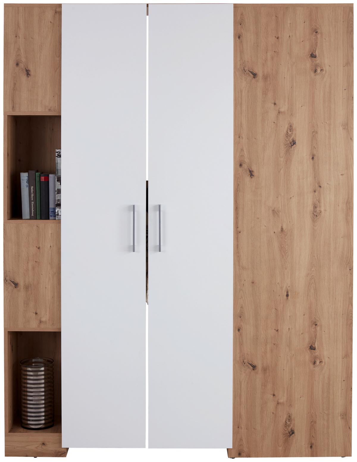 Ormar Kutni Box - bijela/hrast Artisan, Moderno, drvni materijal (120/205/150cm) - Modern Living