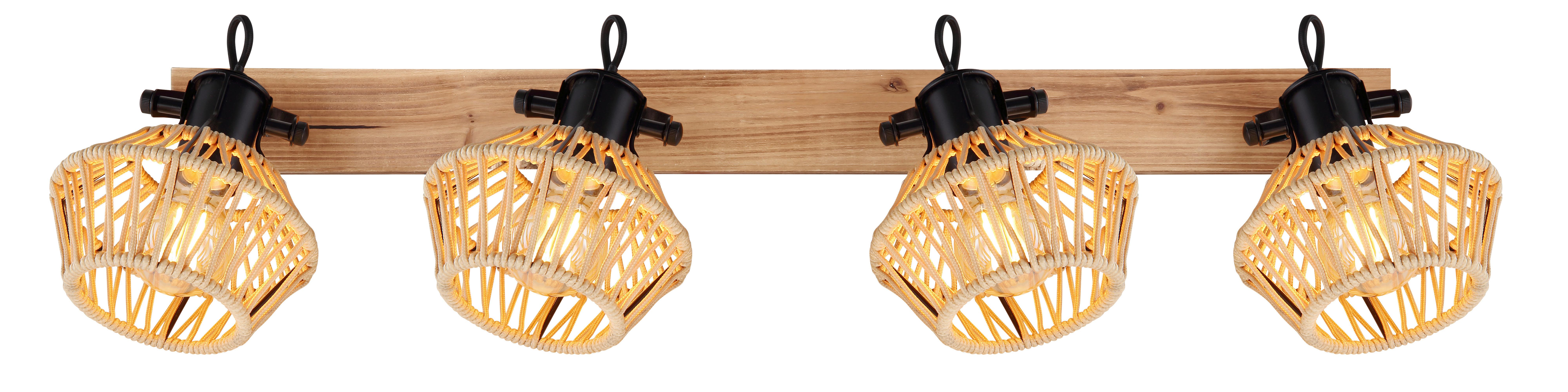 Reflektor Valli - črna/temno rjava, Natur, kovina/naravni materiali (80/16/25cm) - Globo