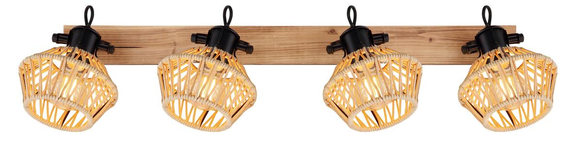 Reflektor Valli - črna/temno rjava, Natur, kovina/naravni materiali (80/16/25cm) - Globo