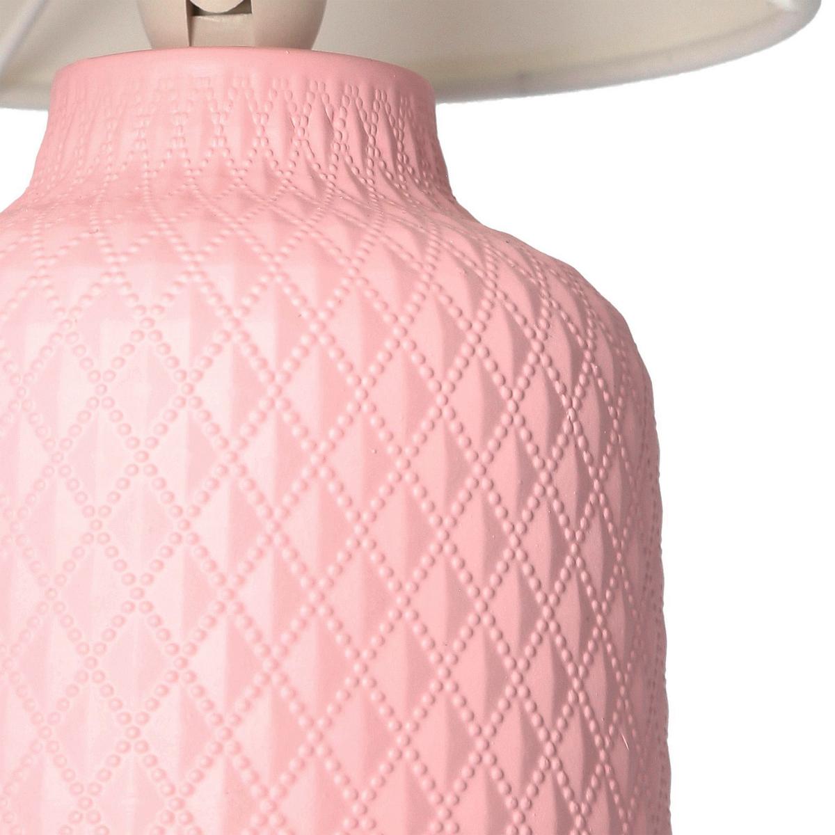 Stolna Svjetiljka 41-79855 - pink/bijela, Basics, metal/tekstil (15/15/32cm)