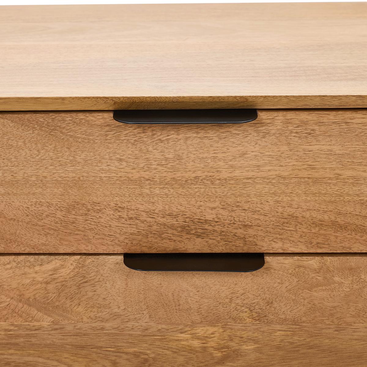 KOMODA SZEROKA SYLVIA - kolor naturalny/czarny, Lifestyle, metal/drewno (140/70/40cm) - Livetastic