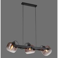 LED Mennyezeti Lámpa Cup 3 Égős - fekete, Design, Üveg/fa (90/24/120cm)