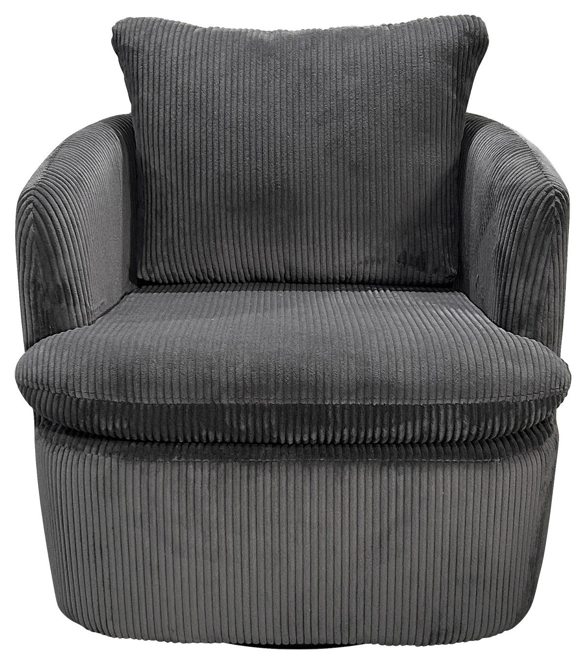 Sessel HARMONY Dunkelgrau, Cord - Dunkelgrau, Basics, Textil (72/78/77cm) - MID.YOU