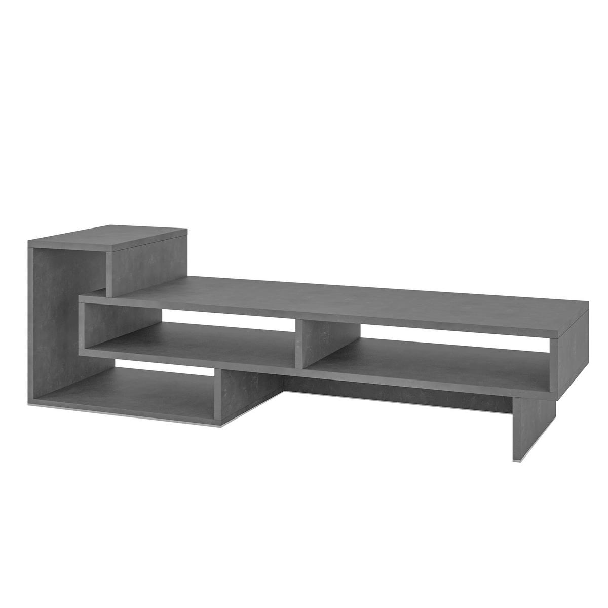 MEUBLE TV TETRA TV STAND - gris foncé, Design, matériau de bois (137/42/40cm) - Livetastic